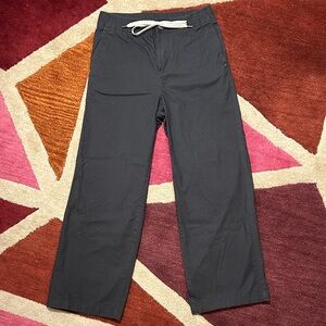 Vuori Black Wide-Leg Pants with White Drawstring